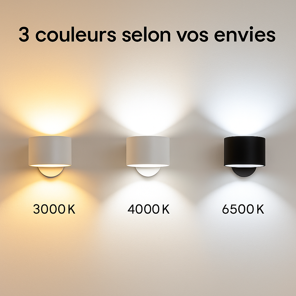 Lampe Murale Rechargeable – Double Éclairage Haut & Bas